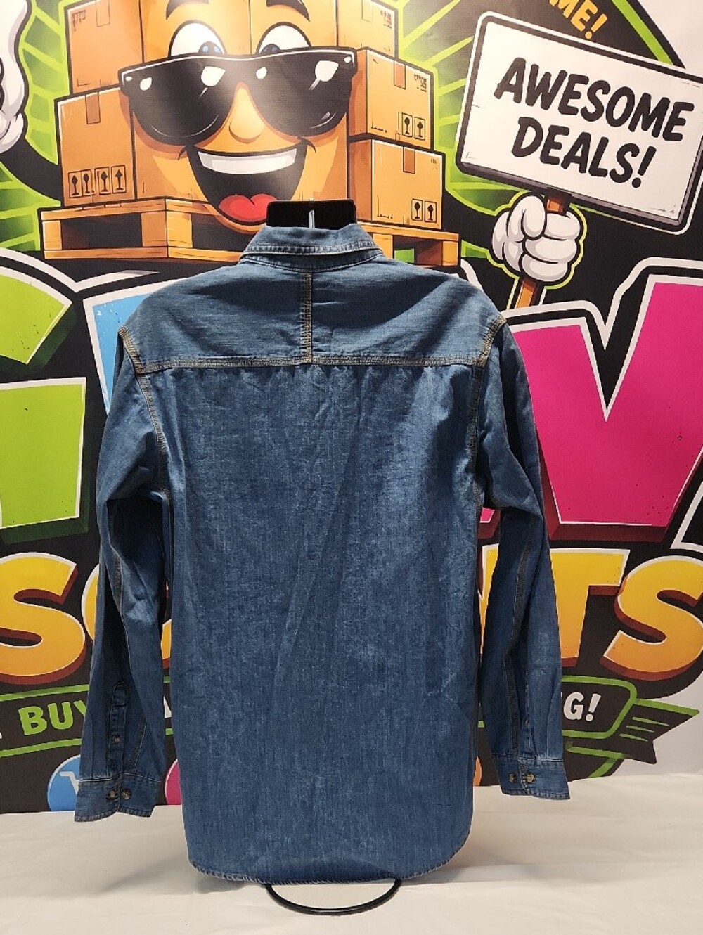 Wrangler Riggs Workwear Blue Denim Button-Front Work Shirt (L) NWT - Picture 7 of 12